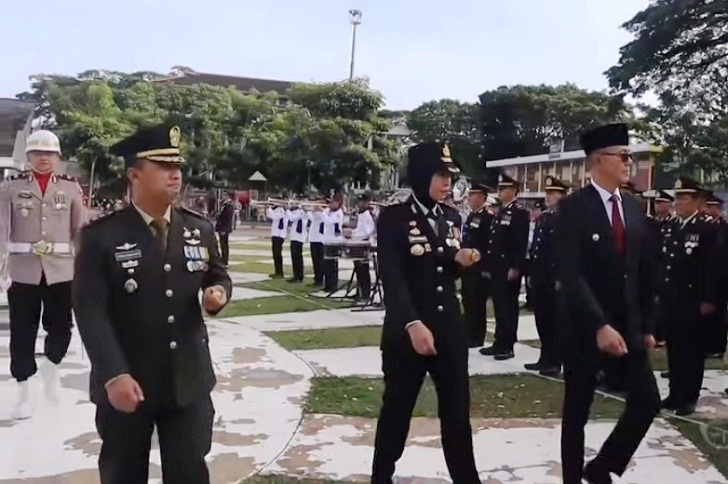 Upacara Hari Bhayangkara ke-79 di tingkat Polres Sukabumi Kota